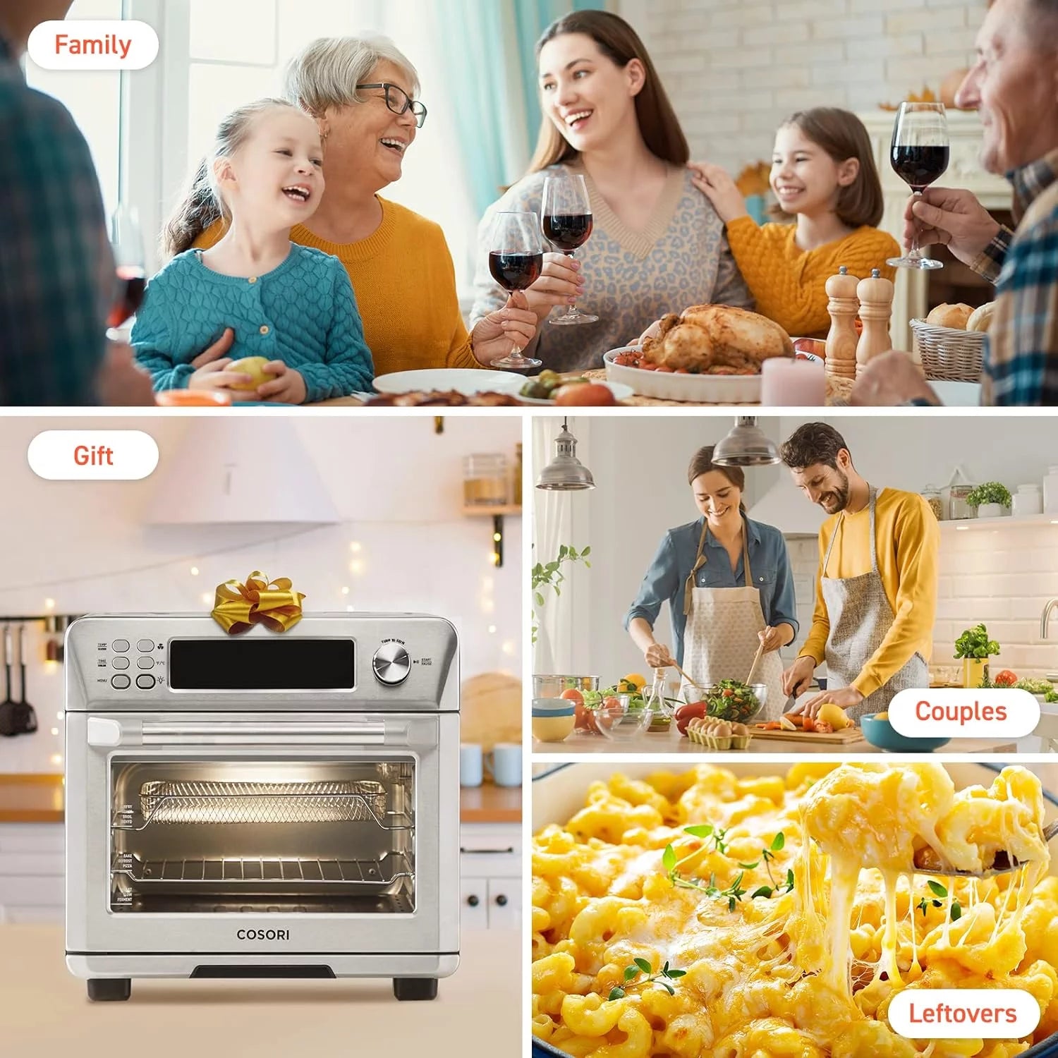 Air Fryer Toaster Oven Combo with Rotisserie and Dehydrator, 30L, Silver F21241