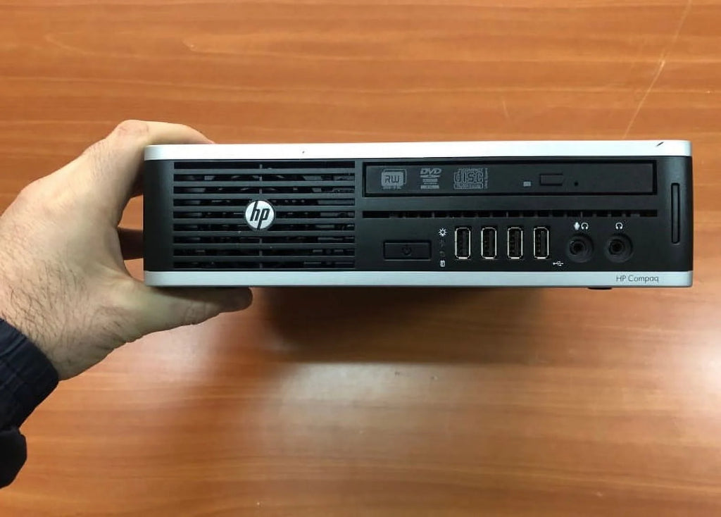 Refurbished Ultra Slim Mini Desktop Computer, Core i5, 8GB RAM, 500GB HDD, Dual 17" LCD, WiFi, Bluetooth, Win10 Home D265