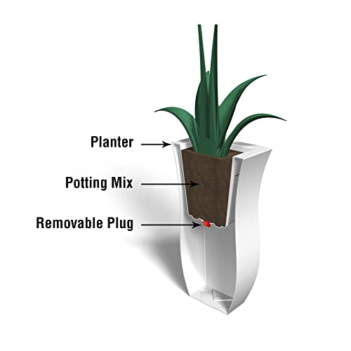 Valencia 30in Tall Planter - Black - with Removable Plug D258248