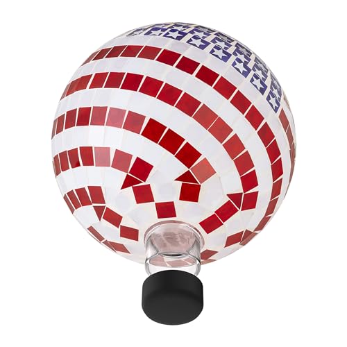 Patriotic Glass Mosaic Gazing Globe for Yard Decor M514