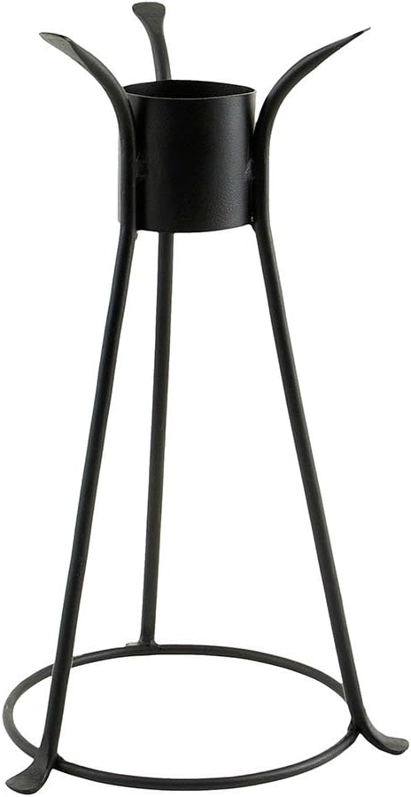 10" Blue Outdoor Glass Gazing Globe with Iron Stand for Gardens I8735