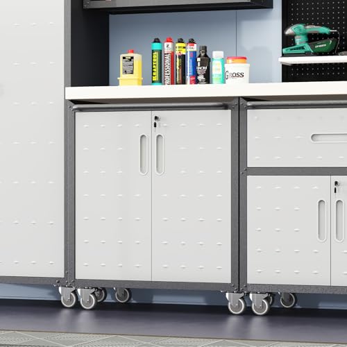 Wall Cabinet with 2 Doors, Lockable, Adjustable Shelves, Heavy Duty Steel J4545