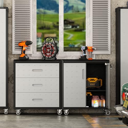 Rolling Tool Storage Cabinet with 4 Drawer and Locking Door U282375
