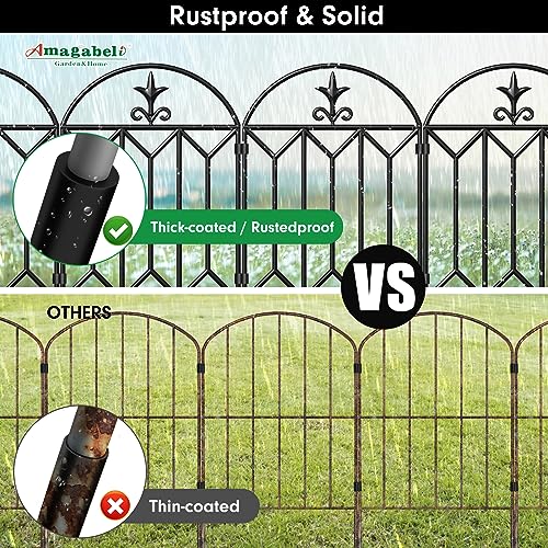 Decorative Garden Fence Panels for Dogs, 24in H x 10ft L, No Dig Metal Edging A58606
