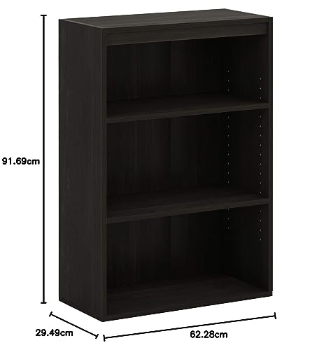 3-Tier Open Shelf Bookcase, Americano E787305