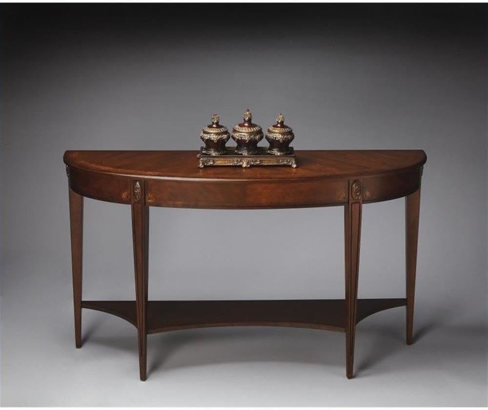 Beaumont Lane Demilune Console Table in Nutmeg