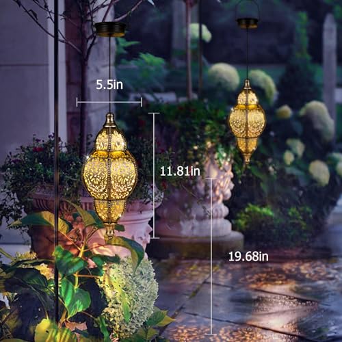 Hanging Solar Lantern Outdoor Decor, Waterproof LED for Garden Patio T6566