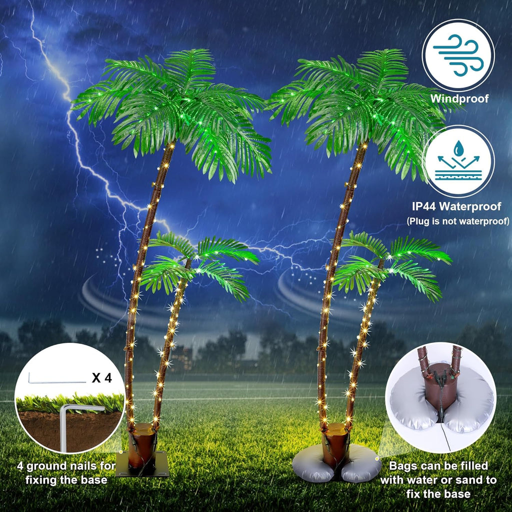 Lighted Artificial Palm Tree for Outdoor Patio Decor, 6FT G416