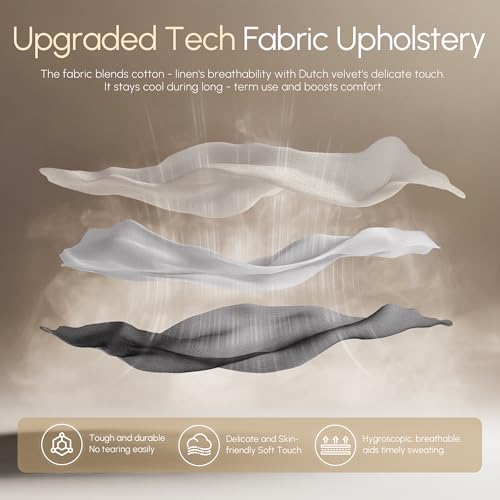 Fabric Gaming Chair with Pocket Spring Cushion and Footrest V343974