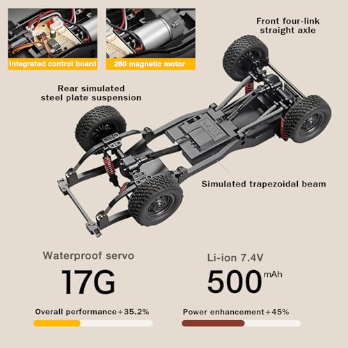 1/12 RC Rock Crawler 4x4 Pickup Truck, 2.4GHz Remote Control Off Road Car N638729