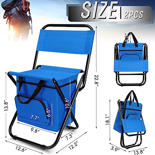 Folding Fishing Chair with Cooler Bag, Portable Backrest, Supports 220 Lbs B258