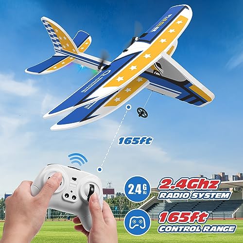 RC Plane Remote Control Airplane with 3 Batteries and 6-Axis Gyro Stabilizer for Beginners G9873