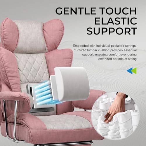 Gaming Chair with Lumbar Support and Footrest, PU Leather, Black E8234
