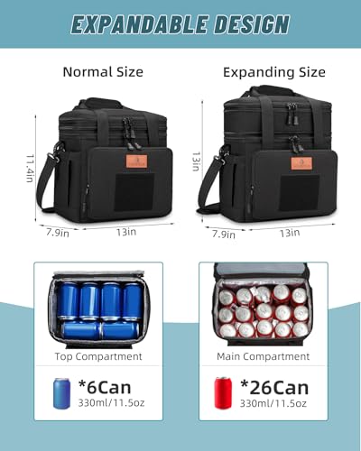 Tactical Expandable Insulated Lunch Bag, Waterproof Cooler for Work and Outdoor, 15L K52184