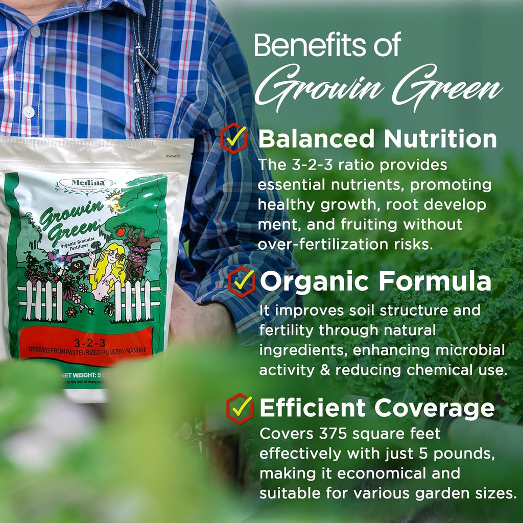 Organic Granular Fertilizer 5 lb Bag for Gardens and Lawns E5767