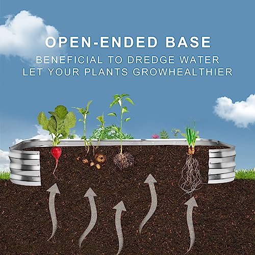 Galvanized Raised Garden Bed Kit, Large Metal Planter Box for Vegetables C7844