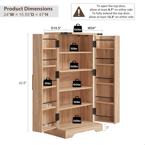 Farmhouse Storage Cabinet with Barn Doors and Adjustable Shelves X3170