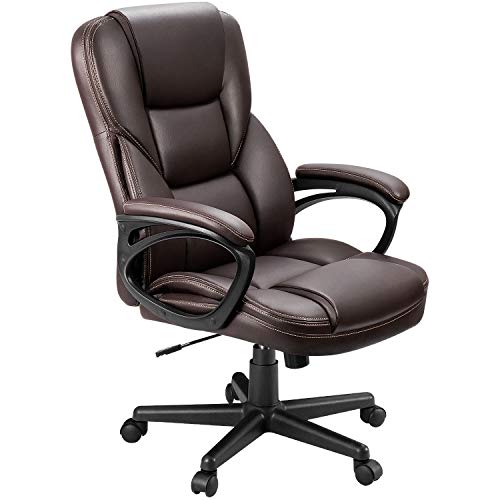 Office Executive Chair High Back Adjustable Swivel PU Leather with Lumbar Support I3854