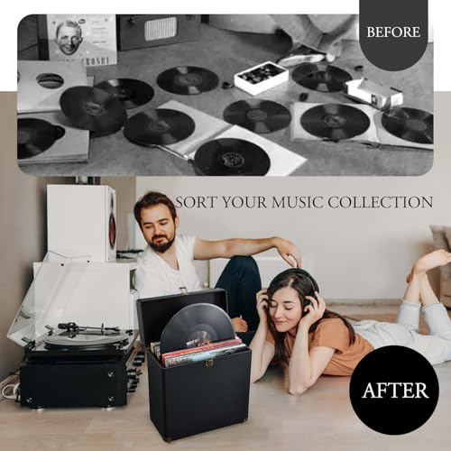 Vinyl Record Storage Box Holds 30 Albums T146