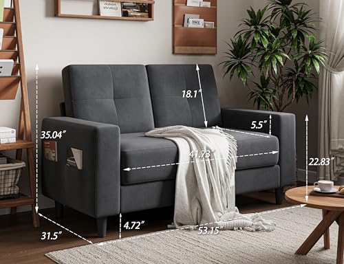 Small Loveseat Sofa 53" 2 Seater Couch for Bedroom, Apartment, Office, Living Room D122