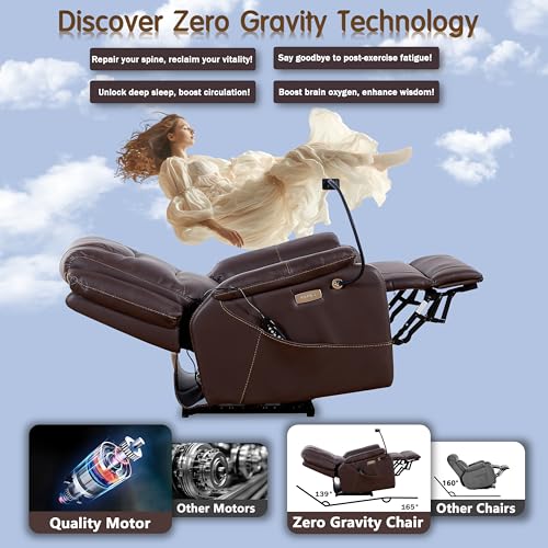 Zero Gravity Electric Recliner with Heat and Massage, Phone Holder, USB Port T74234
