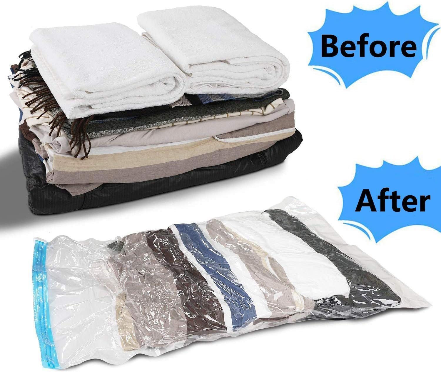 Travel Compression Bags for Luggage, Camping and Storage, Roll Up Reusable, 12 Pack H37488