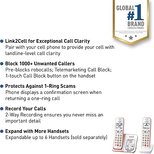 Cordless Phone with Answering Machine and Bluetooth, 4 Handsets Z768