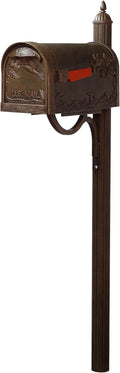 Special Lite Products Durable Hummingbird Curbside Mailbox with Locking Insert and Richland Mailbox Post, Copper