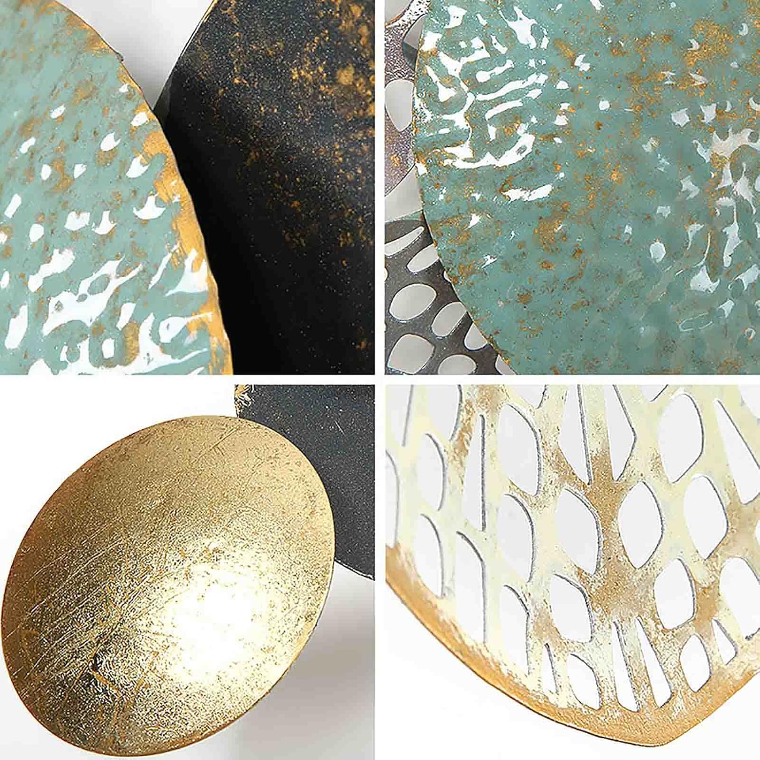 3D Metal Wall Art Décor, Retro Abstract Openwork Wall Sculptures for Living Room W812591