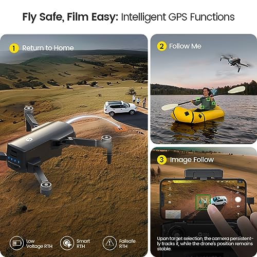 GPS Drone with 4K UHD Camera for Adults, Foldable FPV Quadcopter C2200