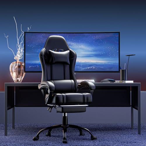 Ergonomic Gaming Chair with Footrest, Reclining, Lumbar Support I1131