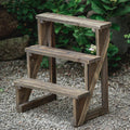 Outdoor Wood Wooden Plant Trellis Vintage Floor Planter Garden Three Tier Small Ladder Shelf Indoor Flower Stand Modern Rustic Planter Multifunctional Plant Display Rack for Living Room Patio