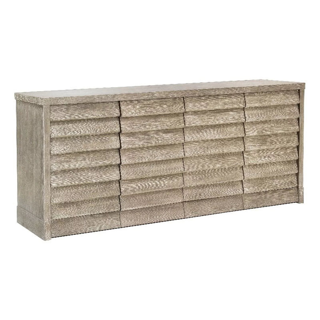 4 Door Wood Credenza with Storage in Natural Sand Finish by Pulaski Furniture