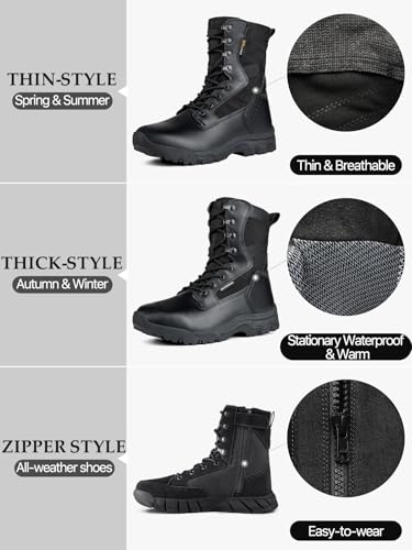 Men's Tactical Boots 8 Inches Lightweight Suede Leather Military Work Boot J951812