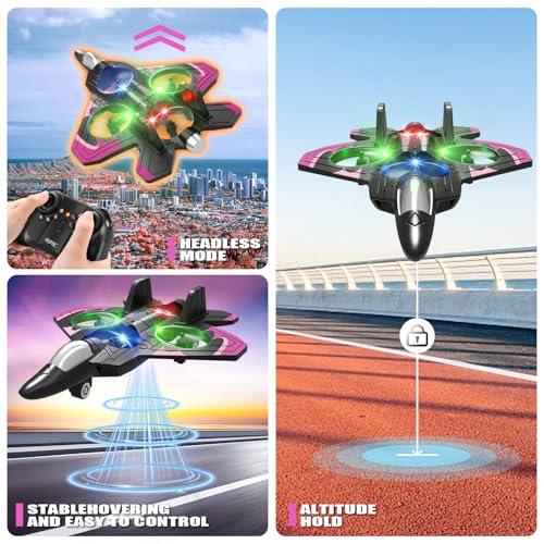 Foam Remote Control Airplane Fighter Jet with Lights for Kids Adults H4069