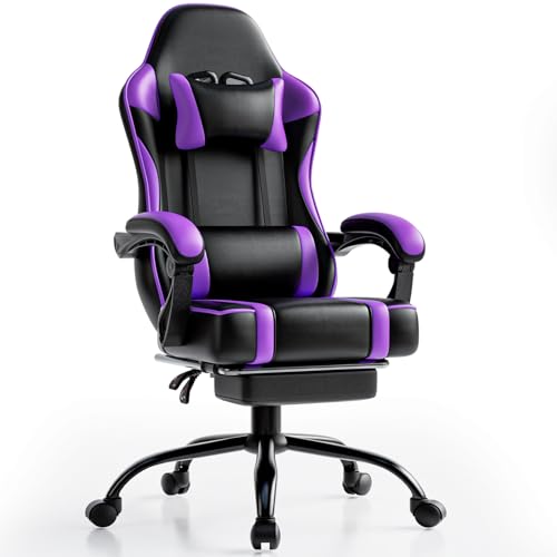 Ergonomic Gaming Chair with Footrest, Reclining, Lumbar Support I1131
