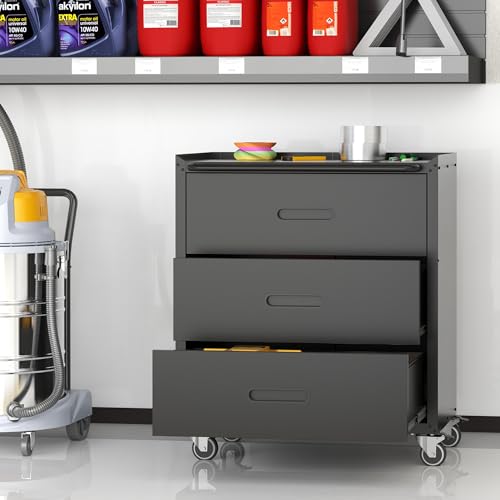Rolling Tool Storage Cabinet with 4 Drawer and Locking Door U282375
