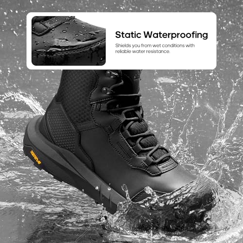 Men's Waterproof Tactical Work Boots Lightweight Leather Non-Slip Hiking P869327