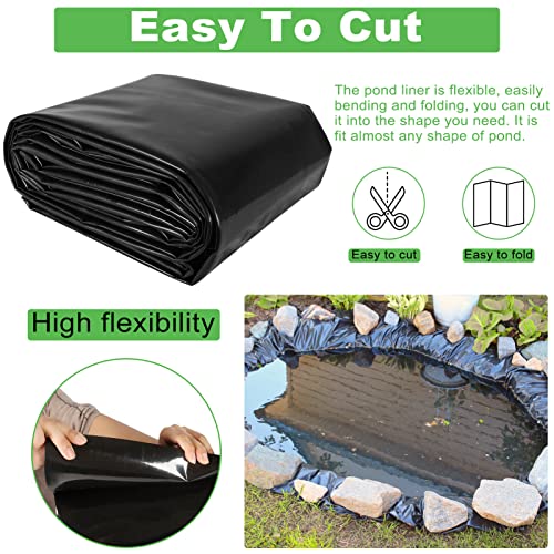Pond Liner 13 x 20 Feet Heavy Duty HDPE for Fish Ponds H342094