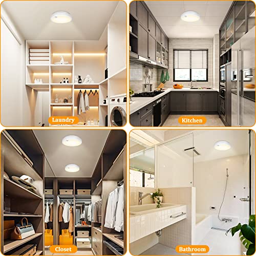 Motion Sensor LED Ceiling Lights 2-Pack, Wireless Battery Powered for Closet Pantry Laundry H36025
