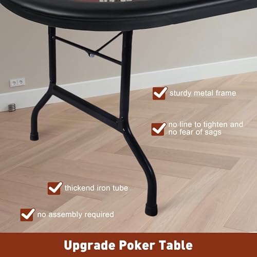 Foldable Blackjack Poker Table with Cup Holders G3690