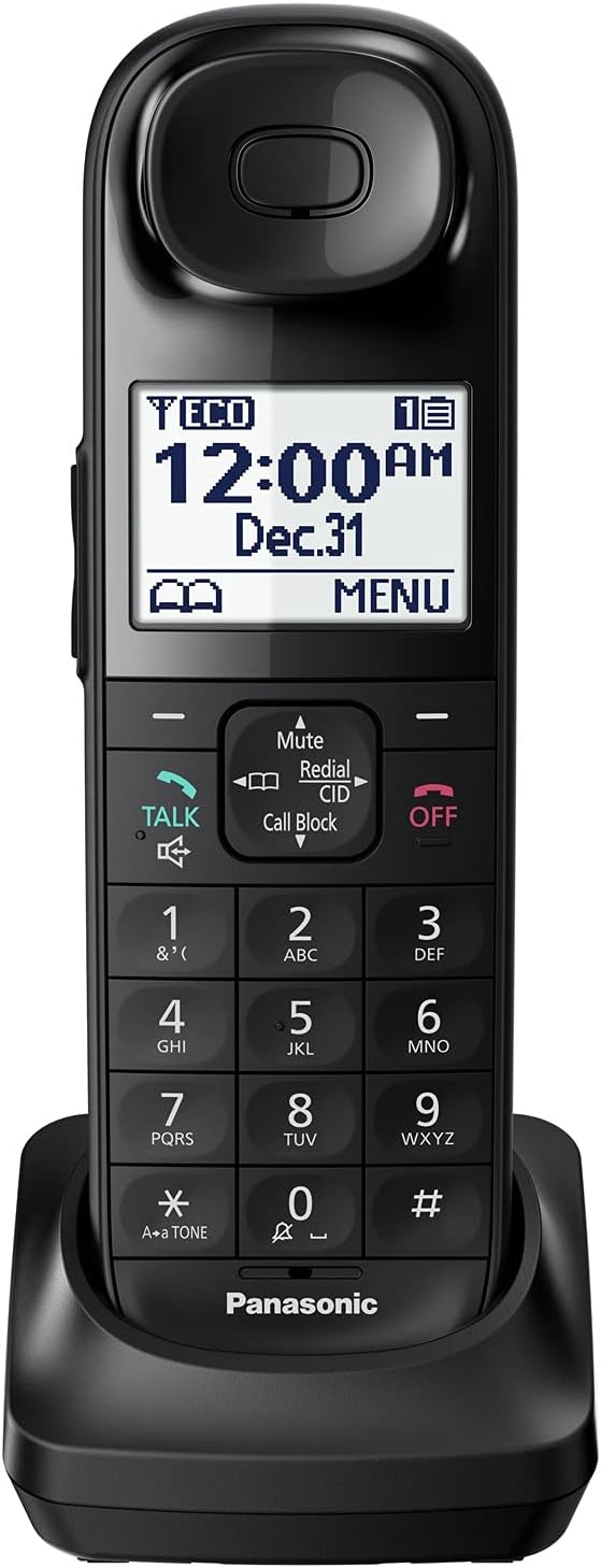 Panasonic Cordless Phone Handset Accessory Compatible with KX-TGL432 / KX-TGL433 Series Cordless Phone Systems - KX-TGLA40B (Black)