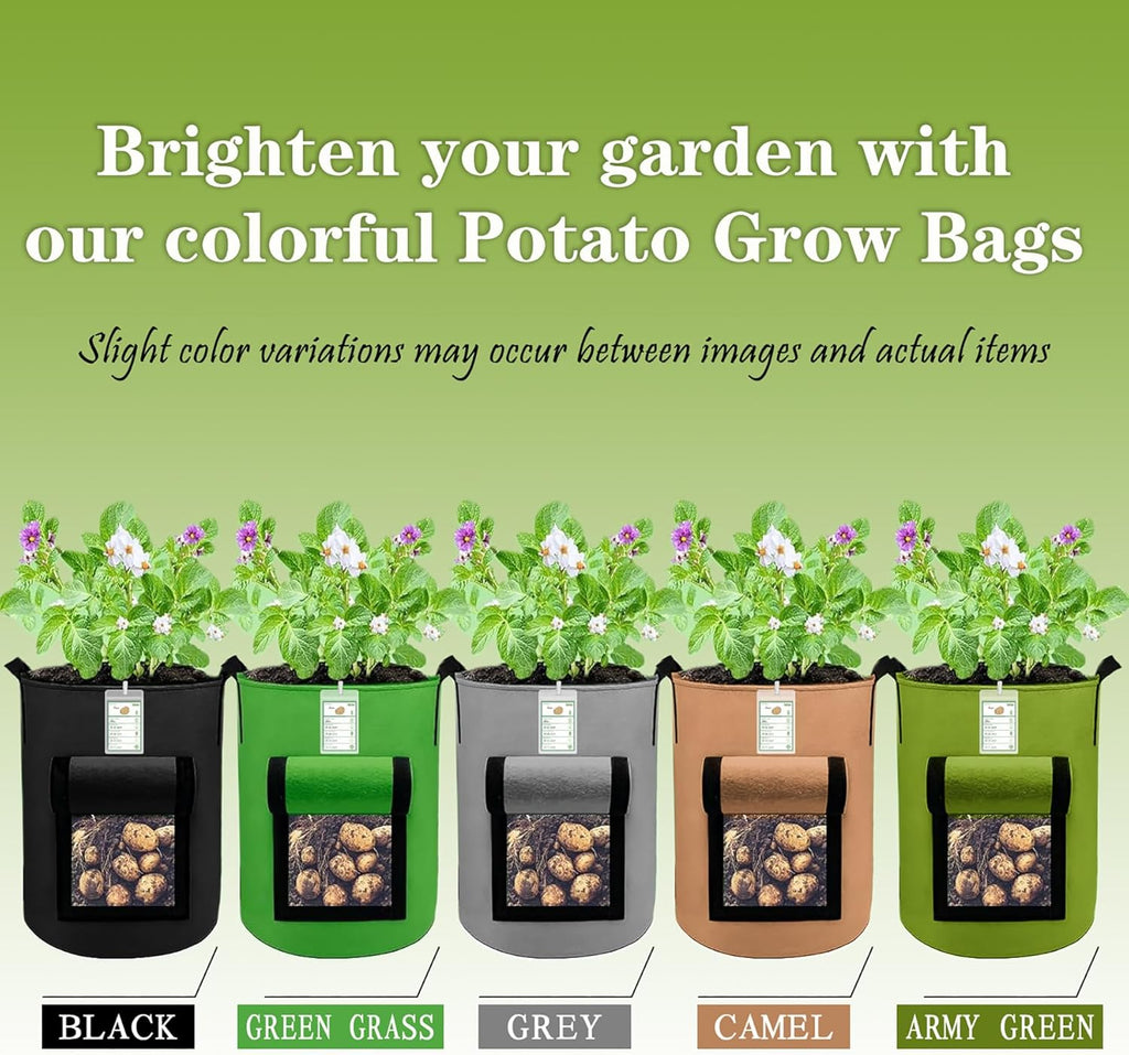 10 Gallon Potato Grow Bags with Flap, 5-Pack W2228