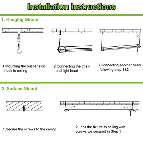 LED Shop Light Linkable 4FT Daylight 42W for Garage Workshop I547