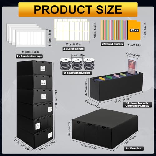Toploader Storage Box for 3" x 4" Cards, 12 Drawer Organizer with Dividers G212877