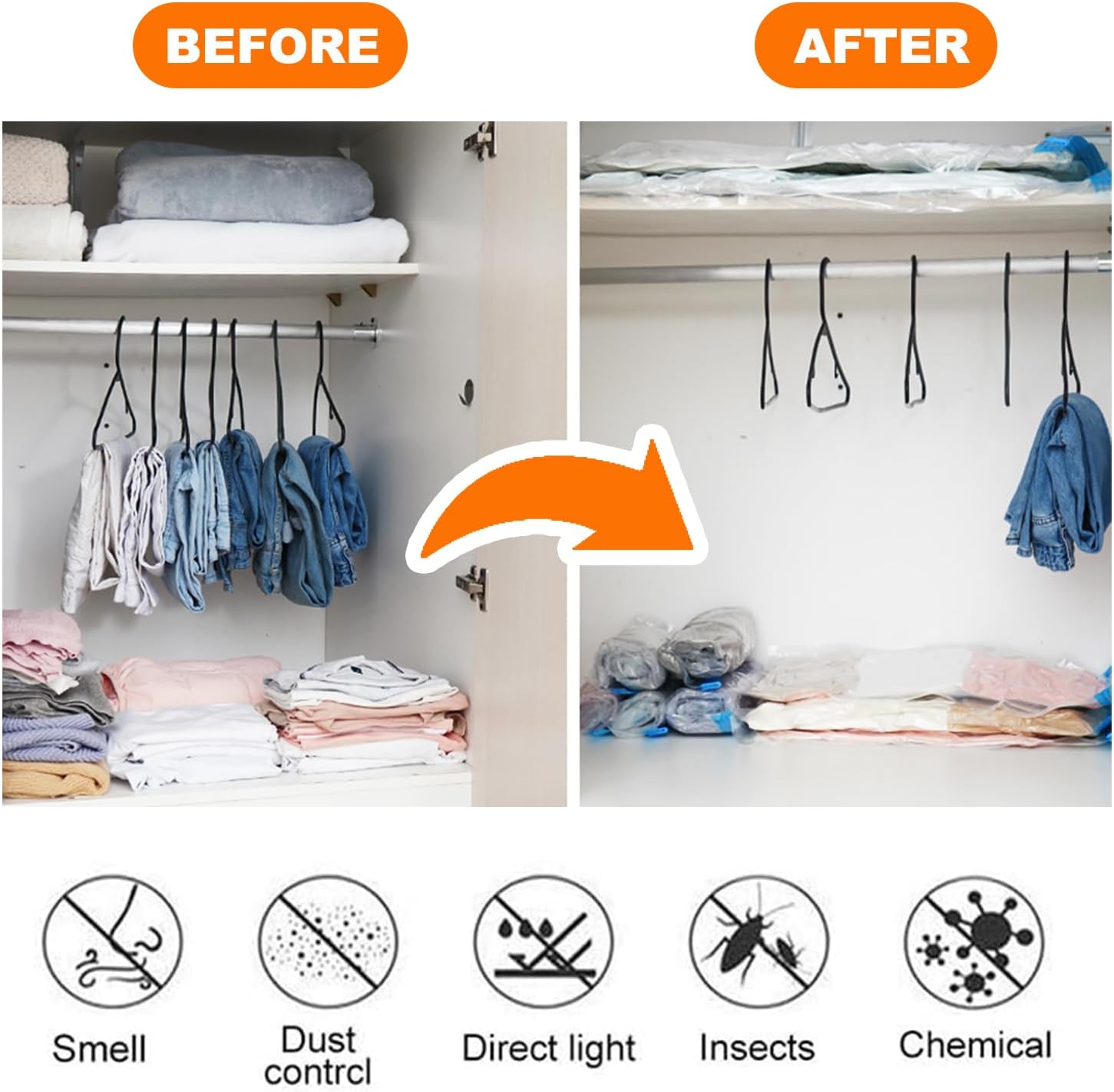 Vacuum storage bags for travel, comforters and blankets H6907