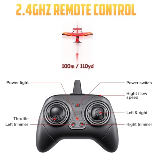 RC Airplane Ready to Fly, 2.4GHz Remote Control Glider for Kids W3947