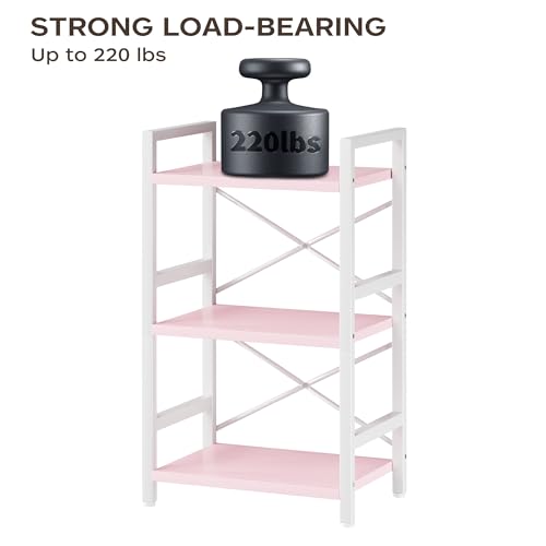 3 Tier Industrial Bookcase, Rustic Etagere Bookshelf for Living Room U5786