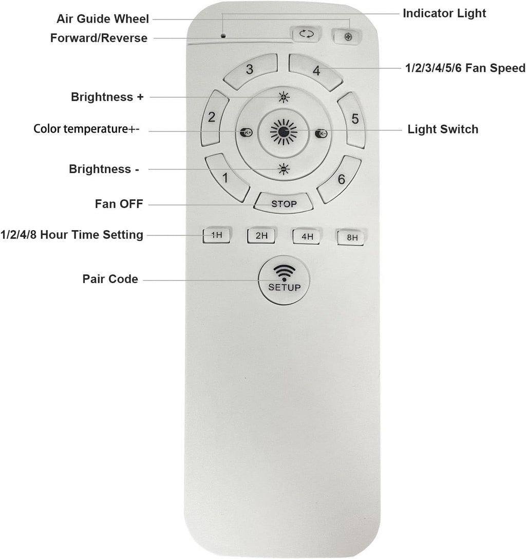 23" Ceiling Fan with Lights, Remote Control, 3-Color 6-Speed, Quiet Motor for Bedroom J41579