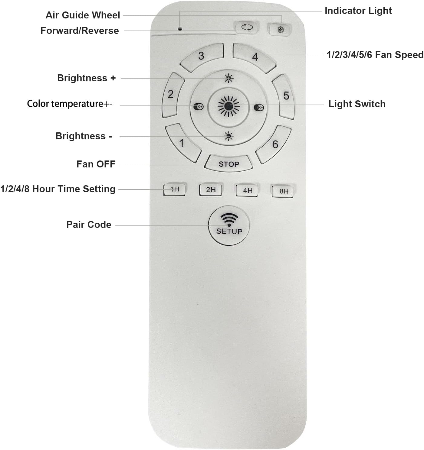 23" Ceiling Fan with Lights, Remote Control, 3-Color 6-Speed, Quiet Motor for Bedroom J41579